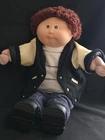 Cabbage Patch Kids Auburn Loops BOY DOLL w/ Letterman JACKET CLOTHES shoes LOT