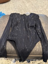 L'AGENCE Sequinned Trista Bodysuit Sz M