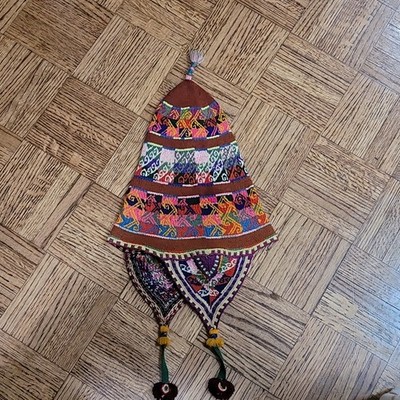 CHULLO HAT Intricate WOVEN North Potosi- Tinku Region-Vintage Andean Bolivia 