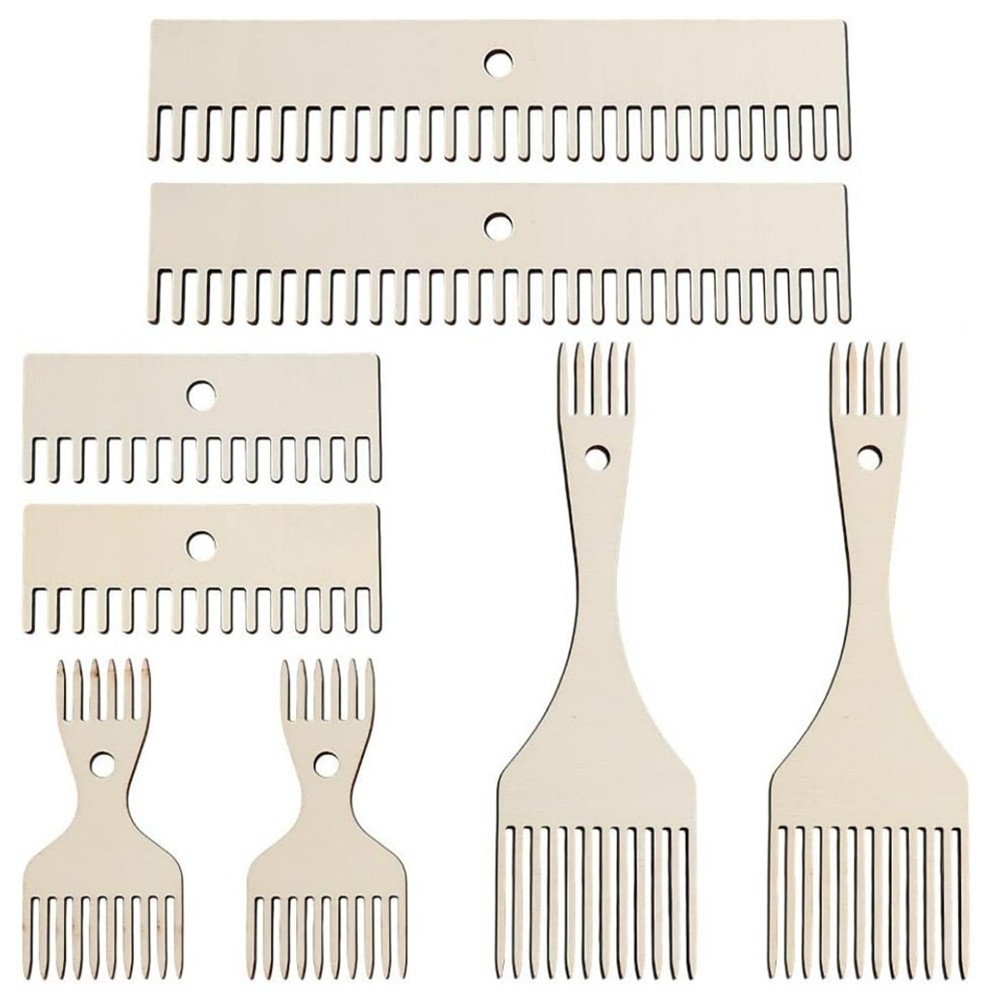 Peine de tejer de madera peine de madera con acabado para hacer mantas P2W44260