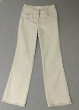 See By Chloe Jeans Womens 27 Flare High Rise Italy Red Stitch Designer Denim Pan