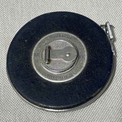 #ad Vintage Measuring Tape Montgomery Ward Power Kraft Steel Tape 100 Ft. 84 4060 $6.95