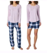 Eddie Bauer Ladies 3-Piece Waffle Fleece Pajama Sleep Set NEW
