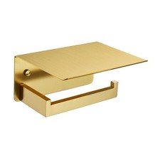 Toilet Paper Holder with Shelf Brushed Gold SUS 304 Stainless Steel Modern