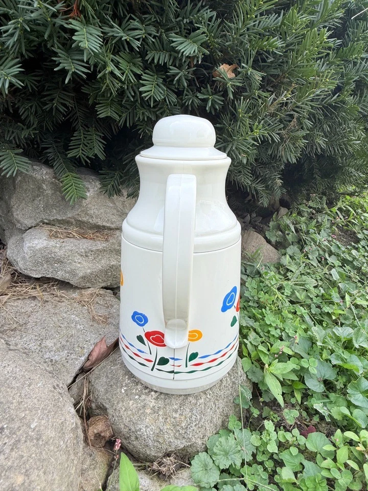 Nuevo de Lote Antiguo 1L Frasco de Vacío Jarra de Café, Termo Floral Retro con Caja Foto 4 de 4