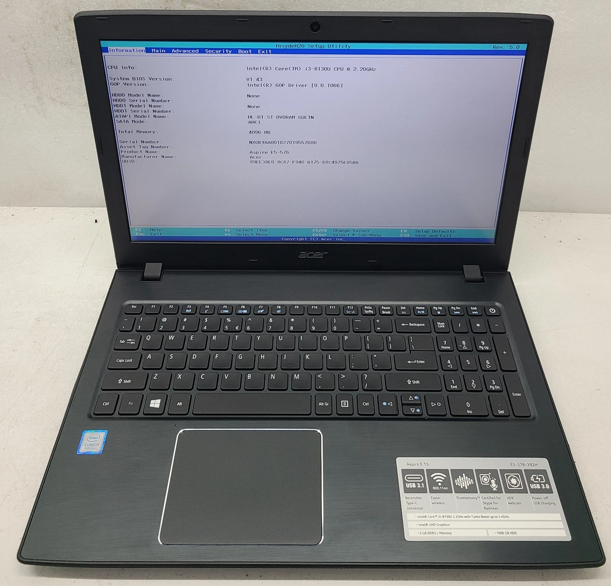 Acer Aspire E 15 8GB RAM PC Laptops & Netbooks for Sale - eBay