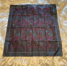 Vintage NWT Glentex Polyester Floral Purple Head Neck Scarf Wrap Shawl Italy