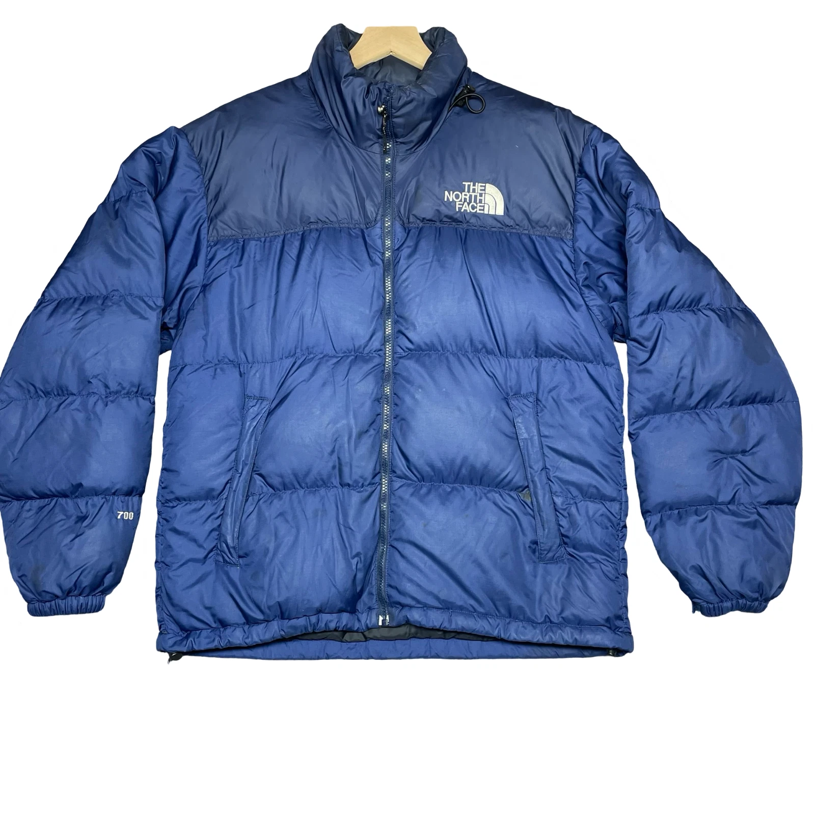 The North Face TNF 700 Goose Down Fill Puffer Jacket Blue Coat Mens Sz M *PICS*