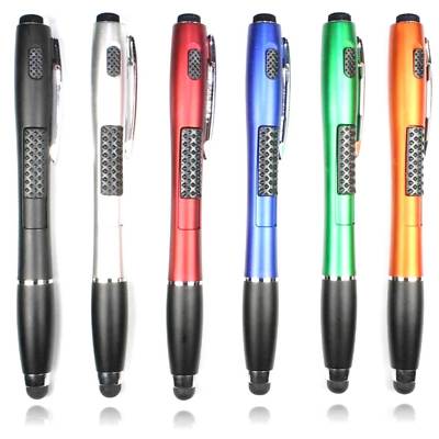 6X 3-in-1 Touch Screen Stylus Ballpoint Pen LED Flashlight