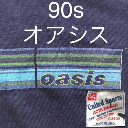 Oasis 90S Vintage T Shirt Dark Blue Size S