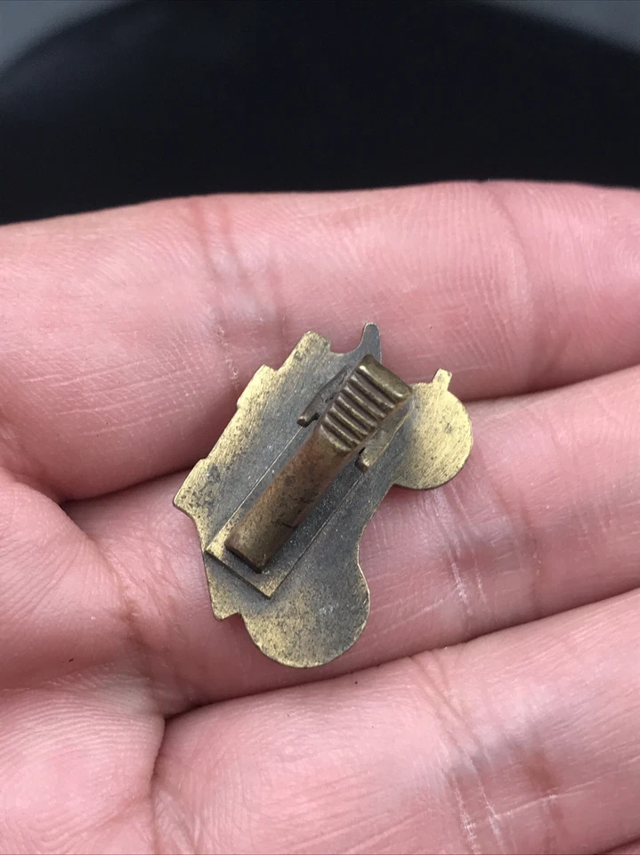 Clip de corbata vintage de latón para diligencia Old West 1" x 5/8" Foto 3 de 4