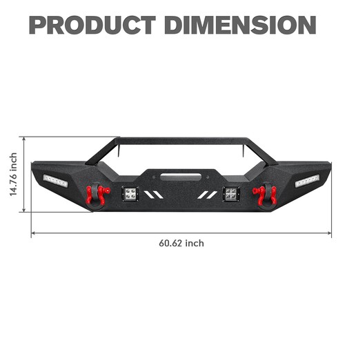 Aaiwa Red Front Rear Bumper Hitch Receiver LED light for 07-18 Jeep Wrangler JK - Picture 3 of 16