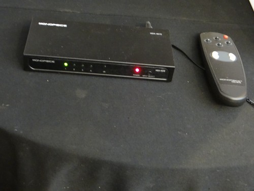 Monoprice HDMI Switcher HDX-401E — 4 Port w/ Remote & Power Cord