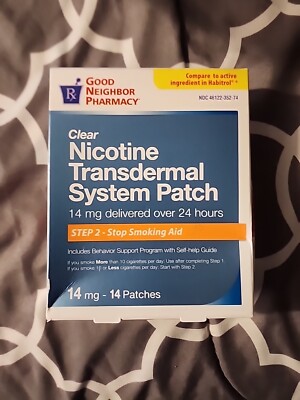 14 GNP Nicotine Transdermal System Patch Step 2 Patch 14mg Like HABITROL 03/27+