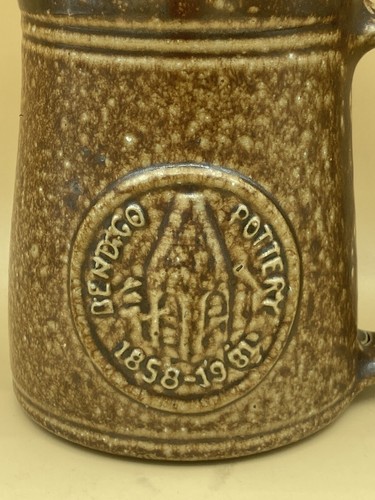 Vintage Rustic Bendigo Pottery Australia Tankard Beer Stein Brown Glaze - Picture 2 of 12