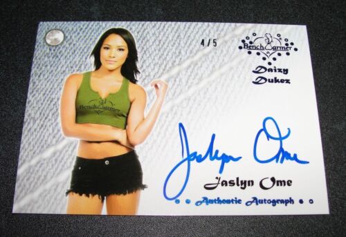 2015 Benchwarmer JASLYN OME Daizy Dukez #9 Blue Foil Auto/5 PLAYBOY Playmate Hot - Picture 1 of 2