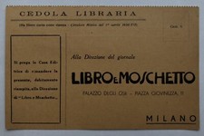 Cartolina Pubblicitaria Libro e Moschetto giornale piazza Giovinezza Milano T6