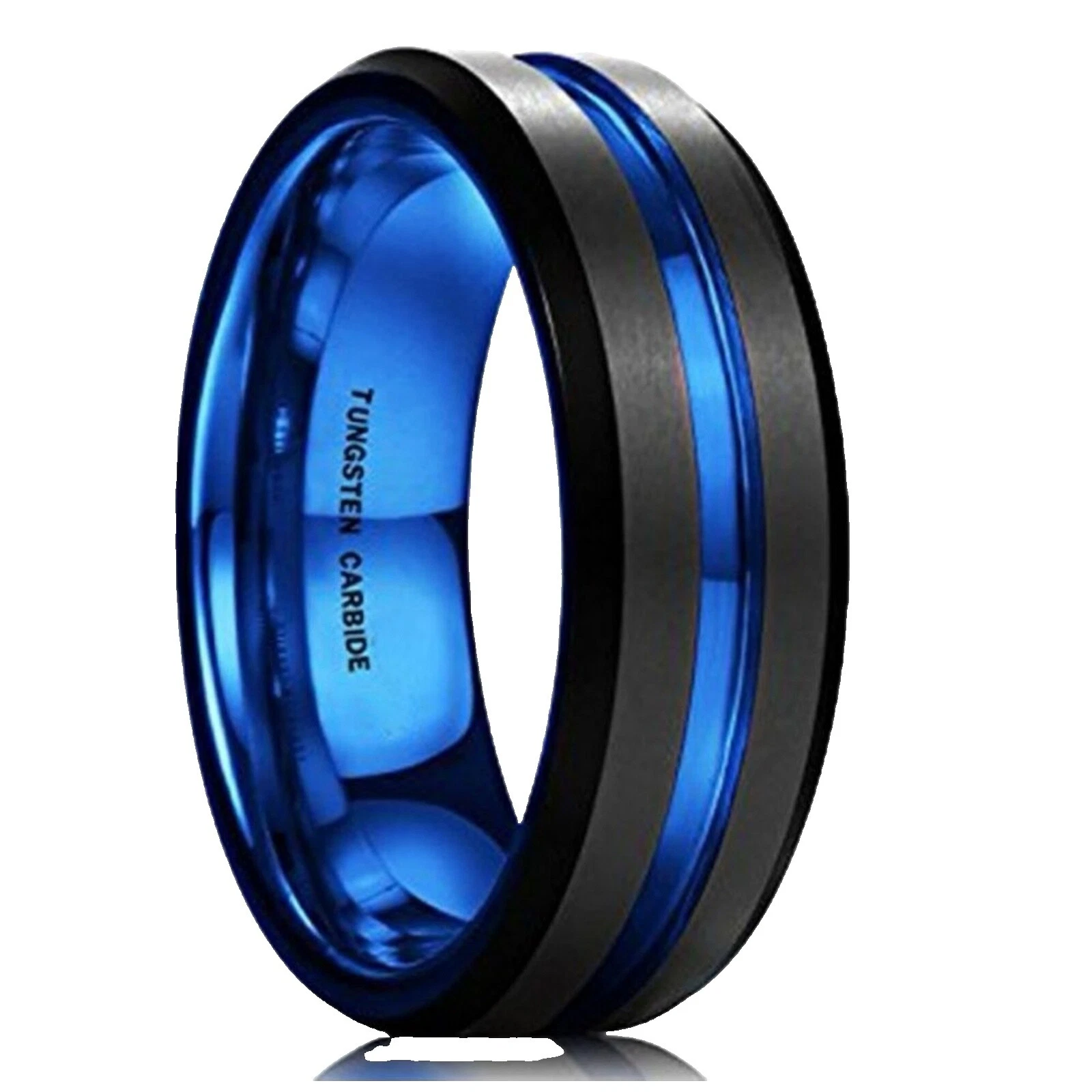 Anillo de Tungsteno Anillos Negro 9.5 para Hombre