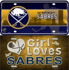 BUFFALO SABRES License Plate, NHL New York Hockey Team Metal Auto Sign 