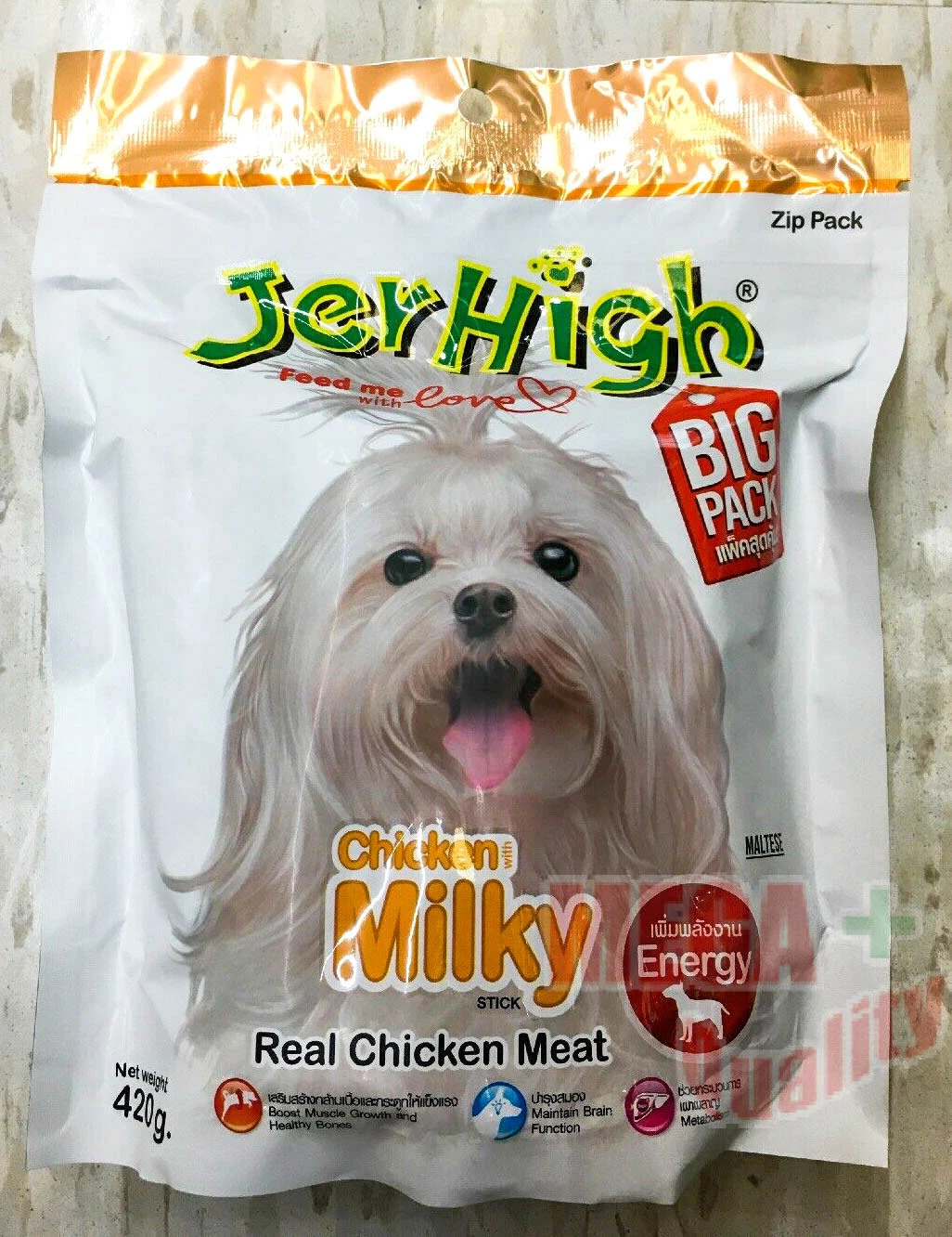 Jerhigh Real Chicken Meat Milky Stick Premium snack filled with milk 400g