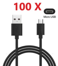 100x Wholesale OEM Rapid Charge Micro USB Cable Fast Charging Charger Cord Black