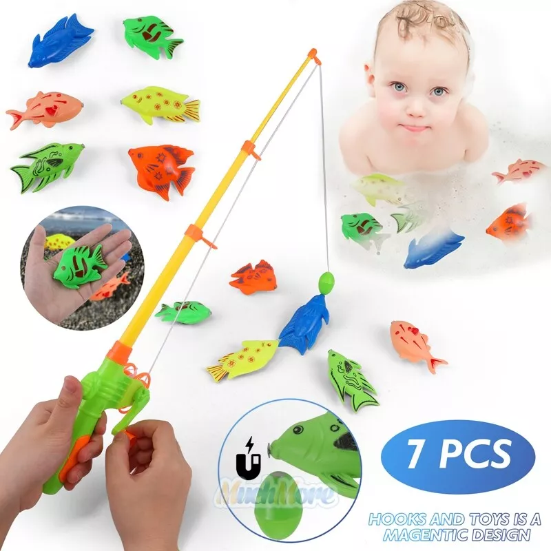 Kids Bath Magnetic Fishing Game w/ Toy Fishing Pole for 1-3 Year Old Age  Toddler