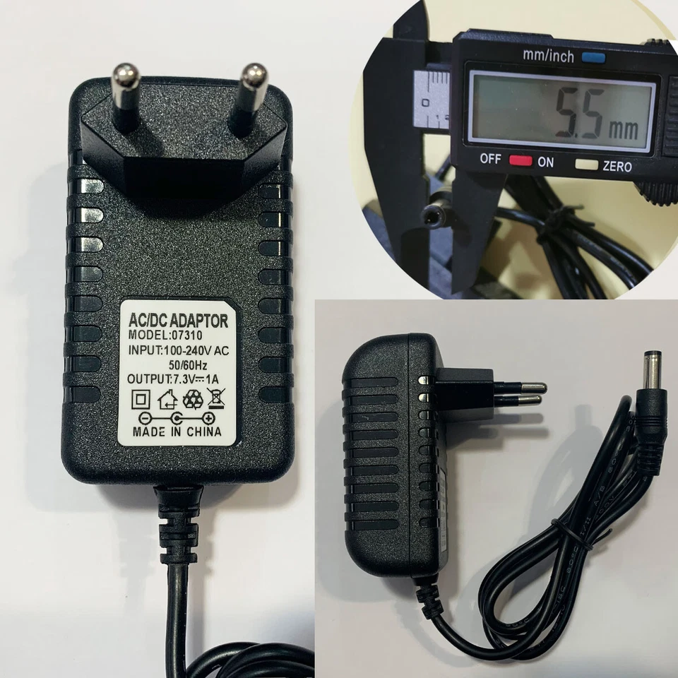 7.3V 1A 1000mA 5.5*2.5mm Chargeur 100-240V À DC 7.3V 1A Adaptateur alimentation - Photo 1/1