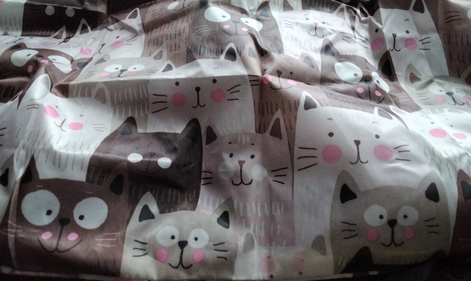 X2 Cute Cat Foldaway Reusable Shoppping Bags Ideal For Hand Bag