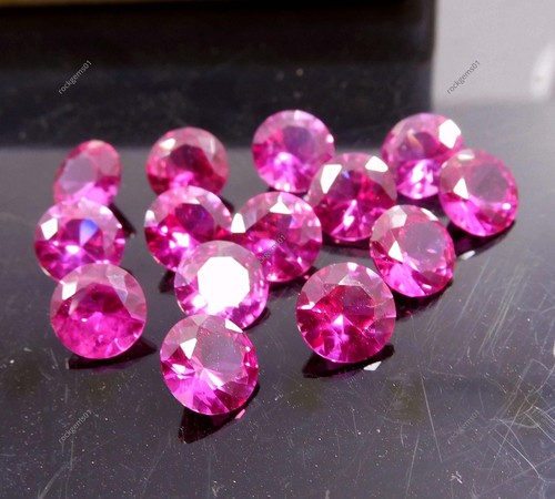 Natural Pink Sapphire 8 MM 5 Pcs Loose Gemstone Certified Round Cut Ceylon Lot - Picture 5 of 7
