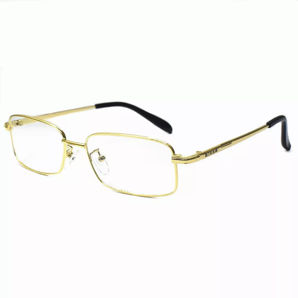 Vintage Reading Glasses Mens Retro Rectangle Metal Full Rim 150