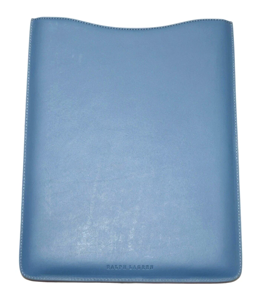 $395 Polo Ralph Lauren Leather Document Tablet Sleeve Folder Case Blue Italy - Image 2 of 4