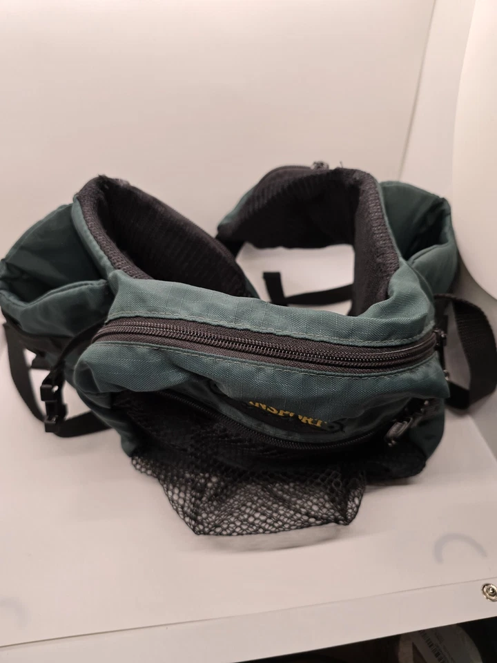 Vintage STANSPORT Green Fanny Pack/Waist Bag 2 Water Bottle Holders Hip Foto 3 de 4