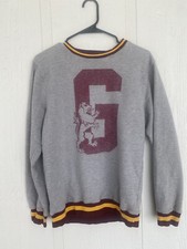 EUC Harry Potter Gryffindor Sweatshirt Boys Size XL Gray Burgundy Stripes