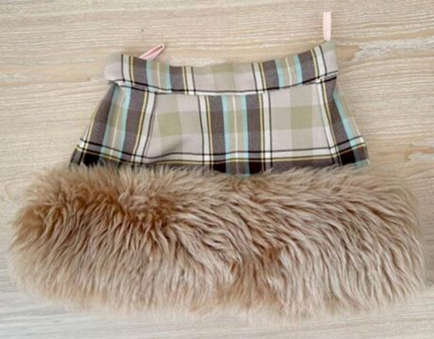 Vivienne Westwood Mac Mara Tartan Fur Trim Skirt 1990's Vintage Excellent Size S