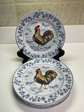Home Essentials Porcelain Treasures Rooster Salad Plates-Set of 4