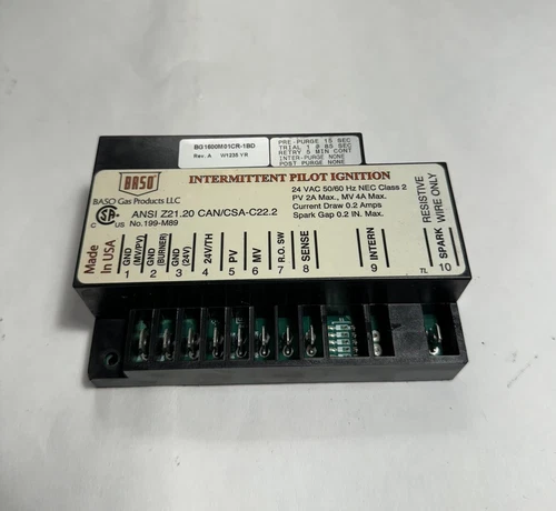 BASO BG1600M01CR-1BD Ignition control 24 VAC 50/60HZ Intermittent pilot