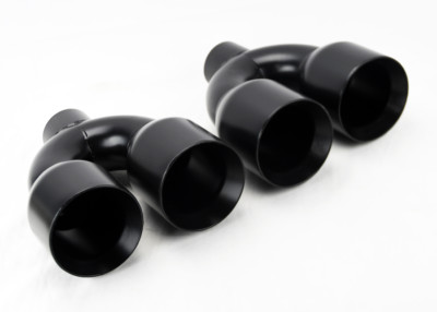 Dual 4.0'' Quad Staggered Gloss Black Exhaust Tip Fits Dodge Challenger 2008-2023