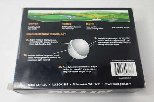 Nitro Ultimate Distance Golf Balls - White - 12 Pack - Brand New/Sealed - 第 3/5 張圖片