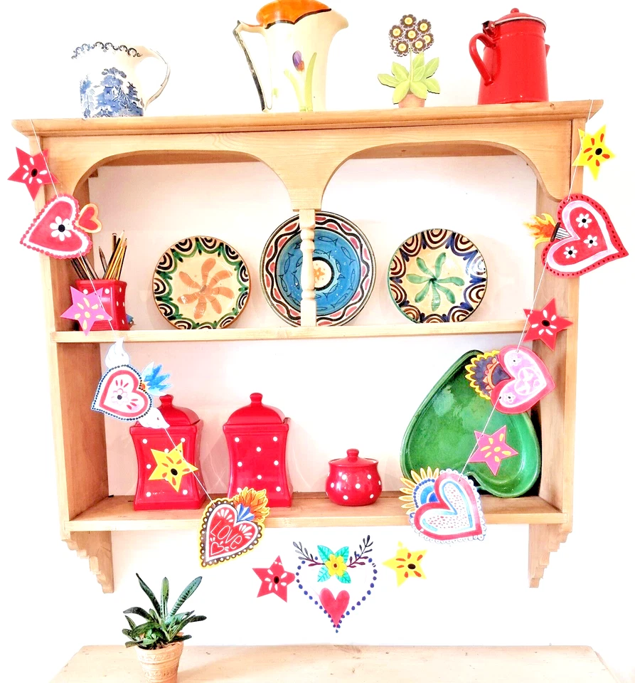 Handmade Mexican Heart Garland - 3 M Ready Strung Foto 2 de 4