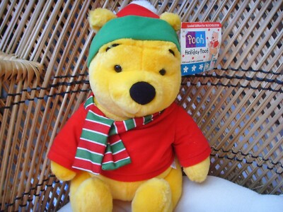 Winnie-the-Pooh Plush Teddy Bear Hat Scarf 14'' Mattel Christmas