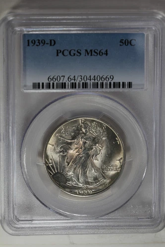 1939-D  .50  PCGS  MS64     Walking Liberty,  Lady Liberty Half
