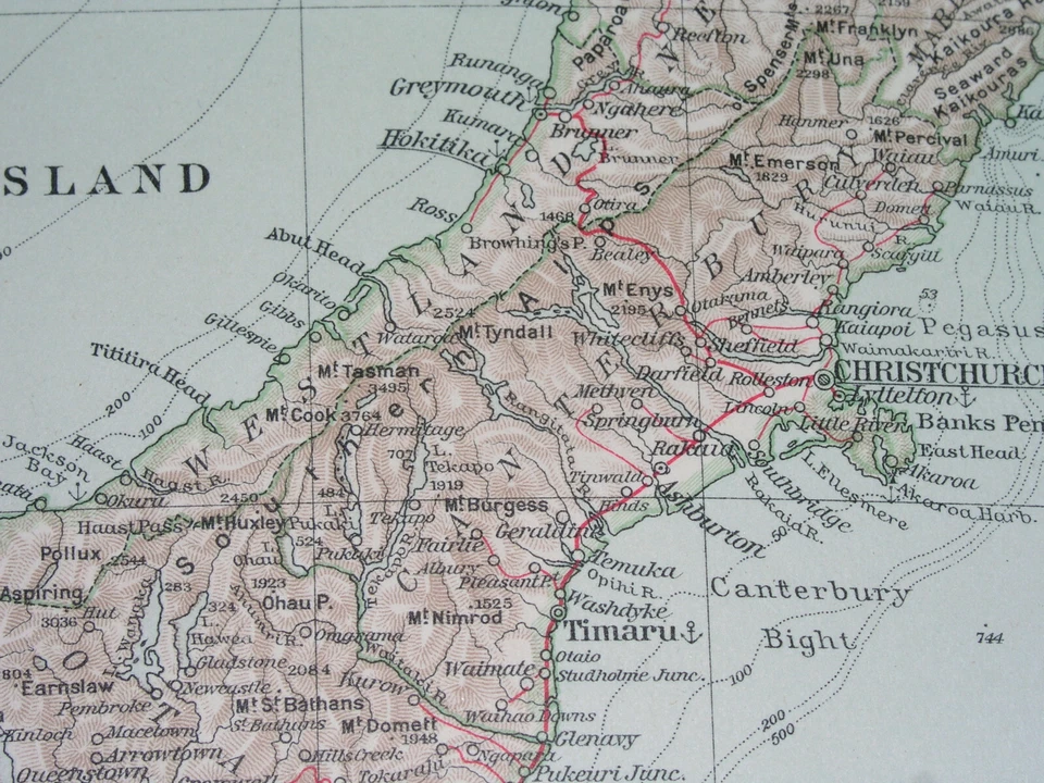 1927 VINTAGE MAP OF NEW ZEALAND / NEW CALEDONIA / HAWAII / TASMANIA  - Image 4 of 4