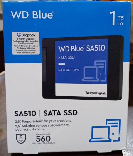 WD Blue SA510/SATA SSD 1TB (WDBB8H0010BNC-WRWN) -Solid State Drive - Zdjęcie 1 z 5