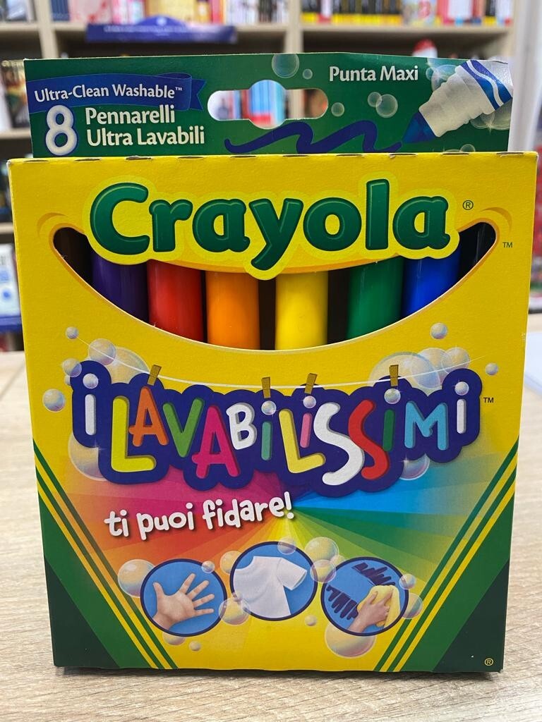 Crayola – 8 Pennarelli “i Lavabilissimi” Punta Maxi Crayola