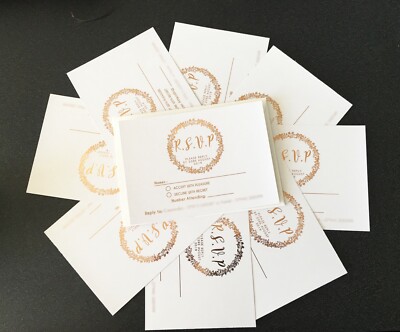 Personalisierte Umschläge GOLD ROSEGOLD SILBER FOLIE Party Hochzeit Antwortkarten