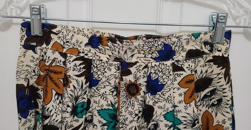 Vtg Sophisticates Jonathan Martin Pleated Midi Skirt Autumn Floral Cottagecore 6 - Picture 2 of 10