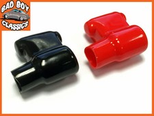 Pair Positive & Negative Rubber Battery Terminal Covers Car, Van, Marine Boat