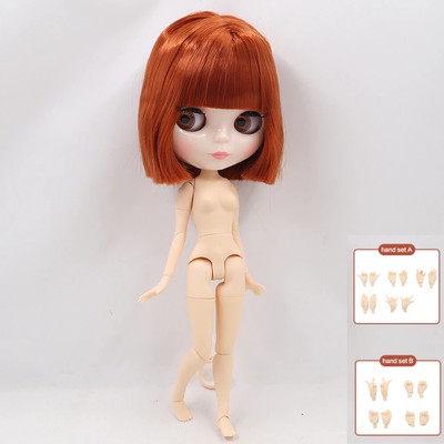 BJD 12 inch Blythe Doll Nude Factory White Skin Shoulder Length Hair Shiny Face