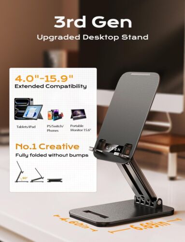 Tablet Stand iPad Stand Holder Office Desk Accessories Foldable Holder Travel - Picture 2 of 6