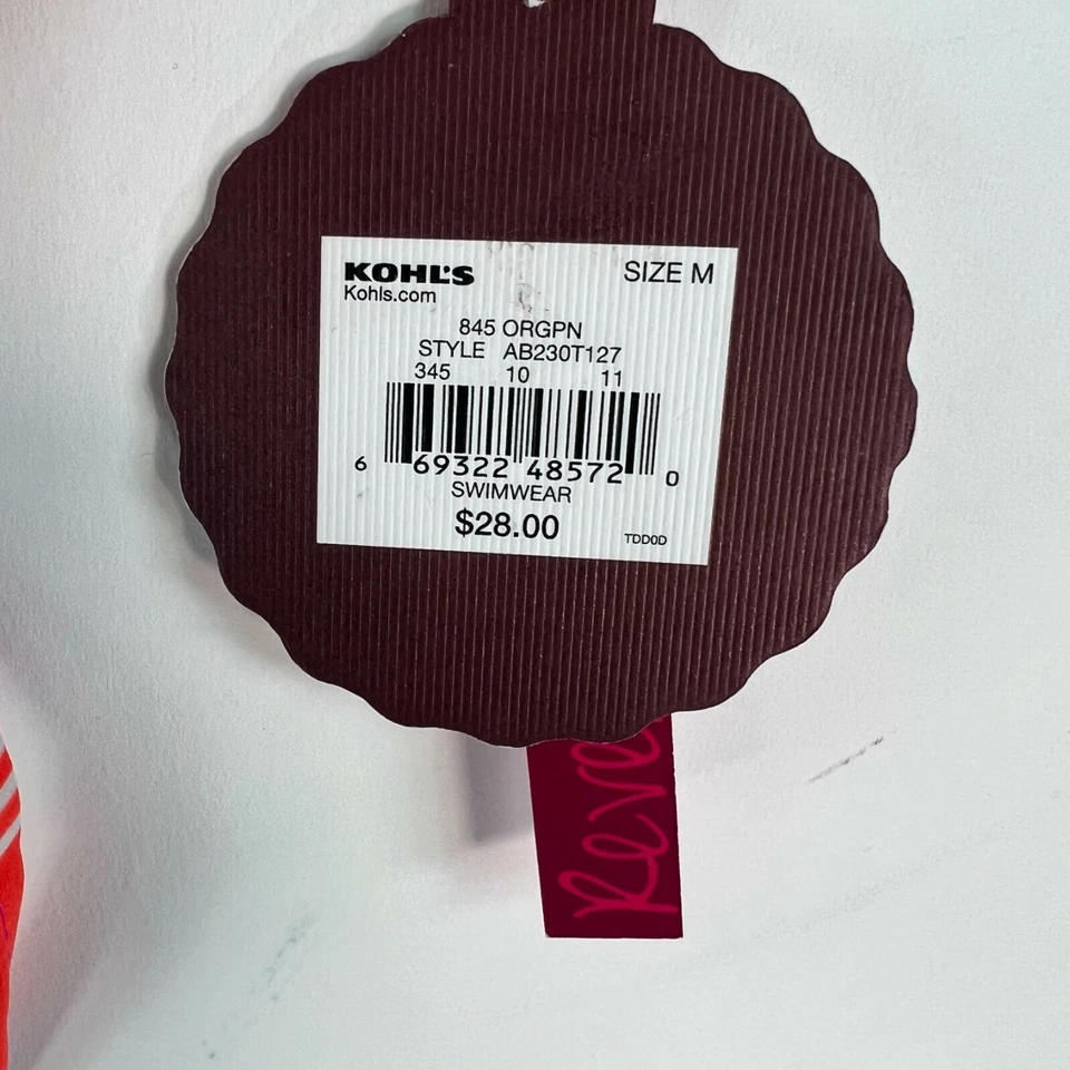 Nuevo Top de bikini reversible rosa naranja talla M SO para mujer Foto 3 de 4